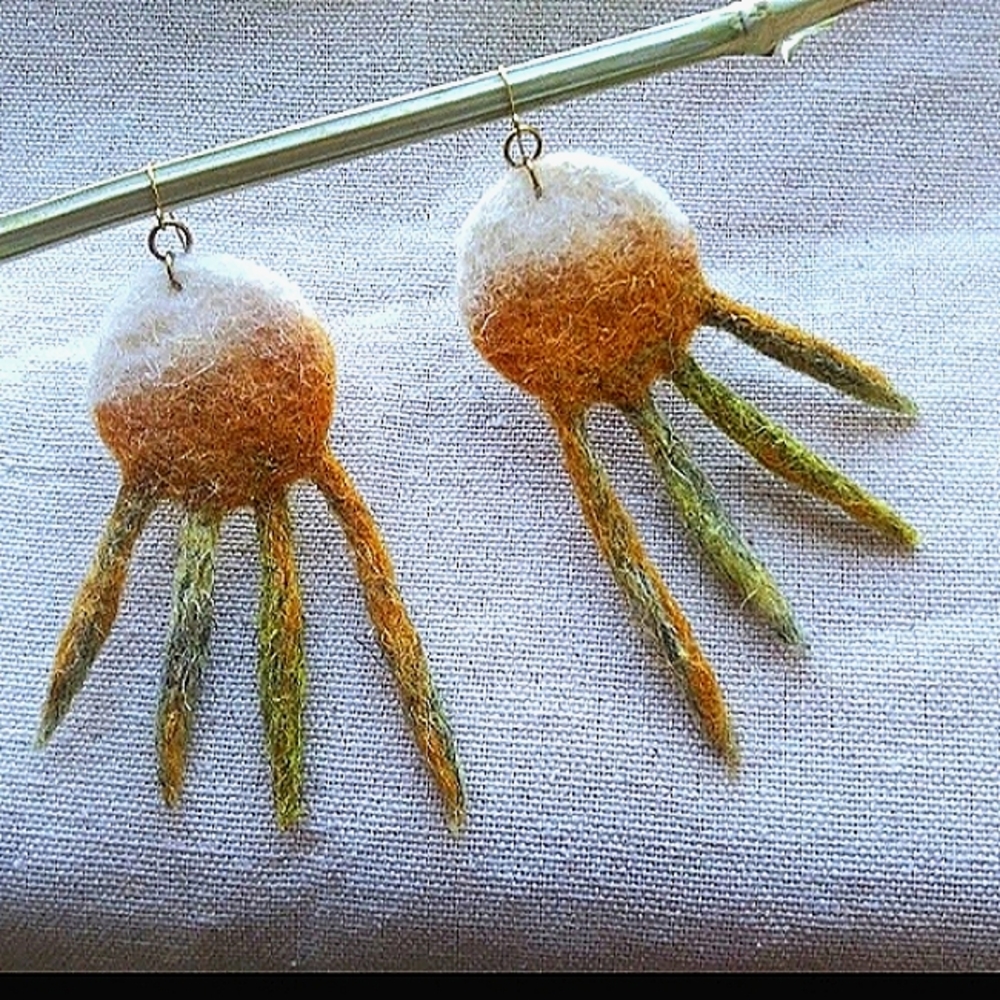 COPY - 'Divided' Wool Statement Earrings
